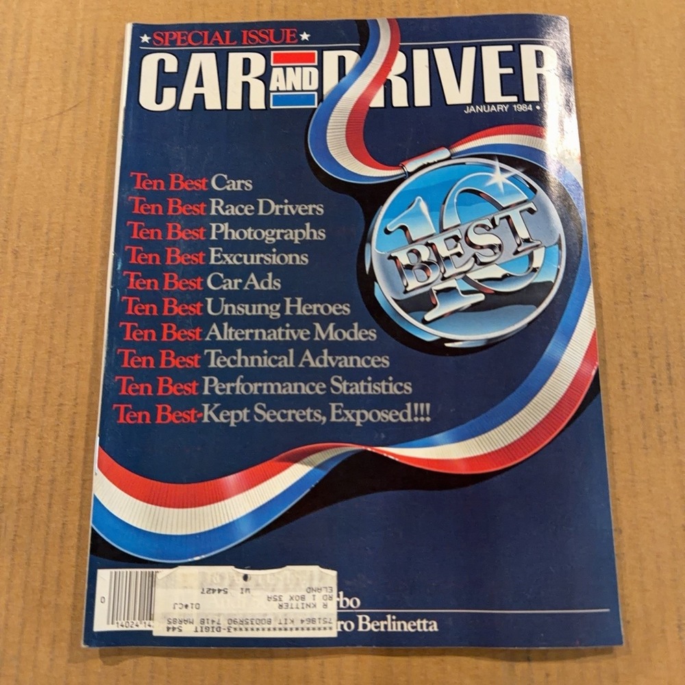 Vtg Car And Driver Magazine January 1984 Special Issue Ten Best Cars Autos